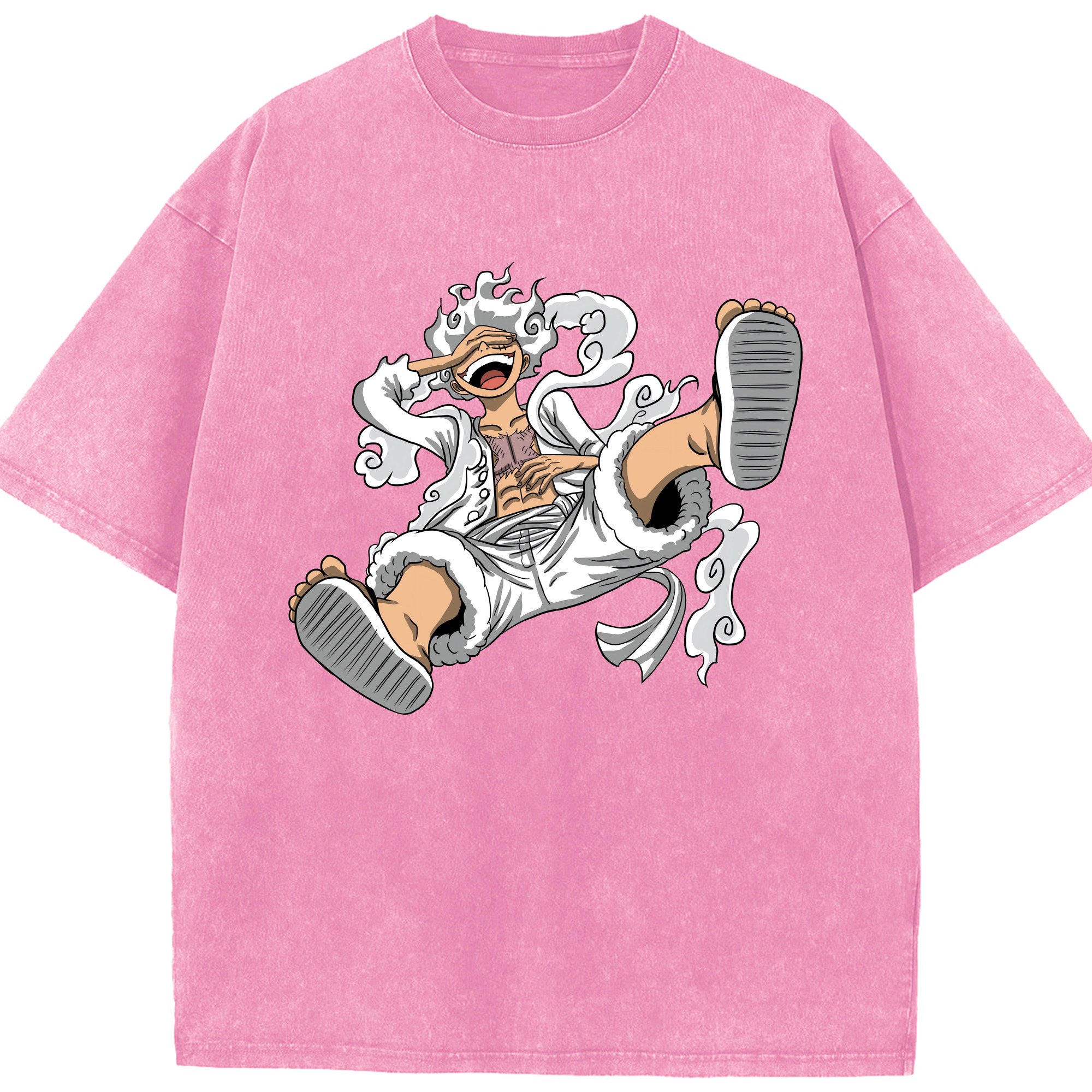 ワンピース モンキー・D・ルフィ ONE PIECE Monkey D. Luffy 綿100% ヴィンテージ風 半袖Tシャツ（フロントプリント）